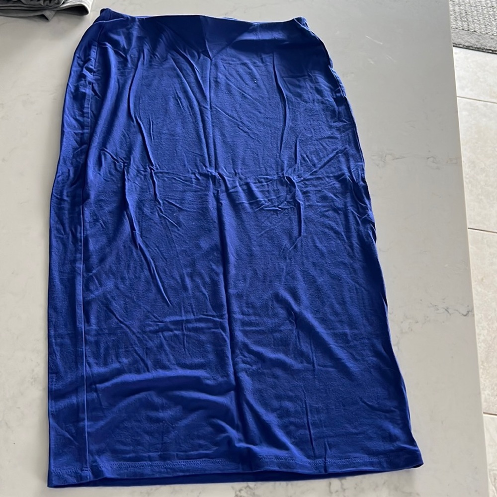 Royal blue cotton pencil skirt